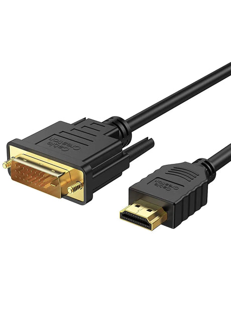 10Ft HDMI to DVI Cable - Bi-Directional 1080P HD Video Adapter Cable with 24+1 DVI-D Male Connector for PC, Laptop, TV, Projector