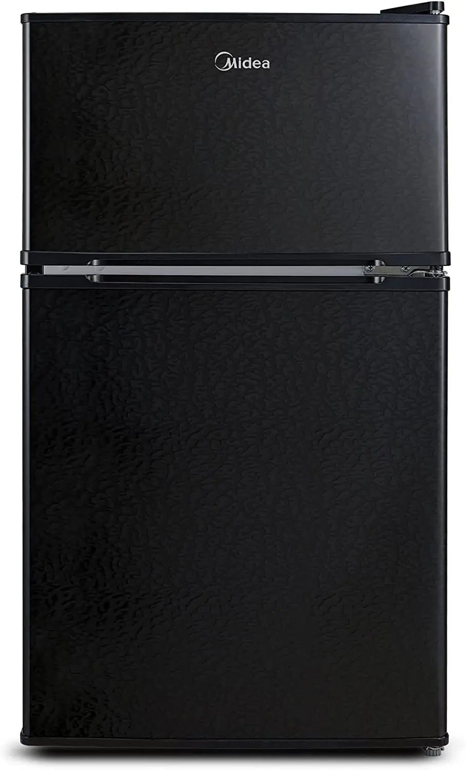 WHD-113FB1 Double Door Mini Fridge with Freezer for Bedroom Office or Dorm with Adjustable Remove Glass Shelves Compact Refrigerator, 3.1 Cu Ft, Black