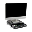 Plastic PC, Laptop Imac, Monitor Stand with Three Drawer Desk Organizer, Silver