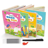 4 Books + Pen Magic Copy Book Free Wiping Children'S Kids Writing Sticker Practice English Copybook for Calligraphy Montessori