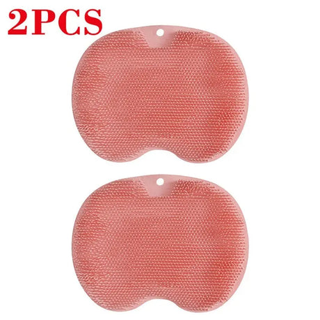 2 PCS Exfoliating Shower Massage Scraper Back Massage Brush Silicone Foot Scrubber Suction Cup Non-Slip Bath Mat Body Cleansing