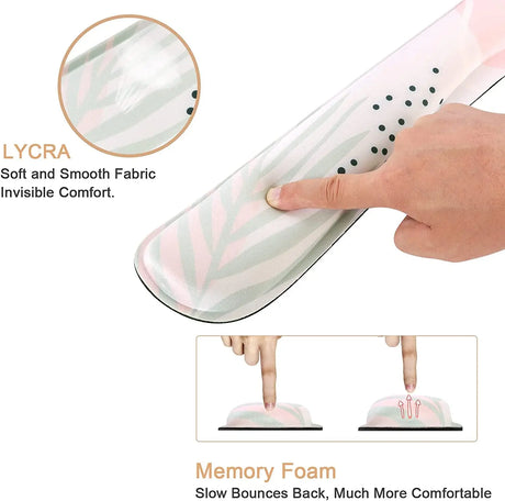 Keyboard Wrist Rest and Mouse Wrist Rest Pad, Made of Memory Foam, Ergonomic Support, Easy Typing and Relieve Wrist Pain, Perfect for Gaming, Computer, Office, Laptop (G-Morandi)