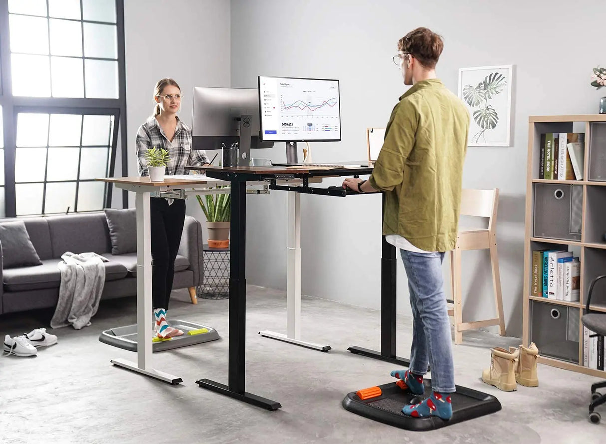 anti Fatigue Mat for Standing Desk with Ergonomic Design, Comfort Standing Desk Mat, Ergonomic Stand up Mat with 2 Massage Bar, Floor Mat for Workplace, Office, Home, Black