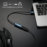 1/4 to 3.5Mm Headphone Adapter, TRS 6.35Mm Female to 3.5Mm Male 1/8 to 1/4 Stereo Audio Adapter for Amplifiers, Guitar, Piano, Home Theater Devices to Phone, Laptop, Headphones - 12Inch/30Cm