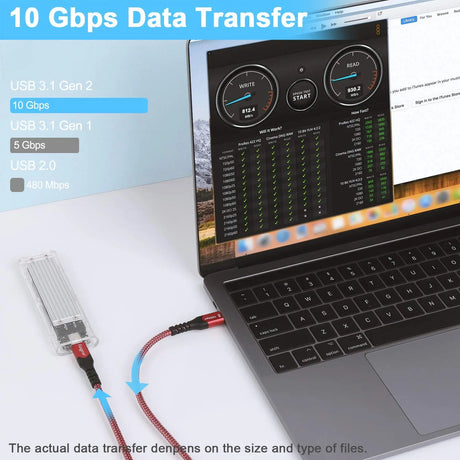 USB C to USB C Cable 1.6Ft, 100W Fast Charge, 10Gbps USB 3.1 Gen 2 Type C Cord 5A Power Delivery with E-Marker Chip Compatible for Macbook, Matembook,I-Pad Air,Galaxy S21,Ssd,Pixel 5/4/Xl,Red