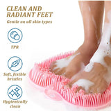 2 PCS Exfoliating Shower Massage Scraper Back Massage Brush Silicone Foot Scrubber Suction Cup Non-Slip Bath Mat Body Cleansing