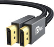 VESA Certified Displayport Cable, 6.6Ft DP Cable 1.2,[4K@60Hz, 2K@165Hz, 2K@144Hz], Gold-Plated Braided High Speed Display Port Cable 144Hz, for Gaming Monitor, Graphics Card, TV, PC, Laptop