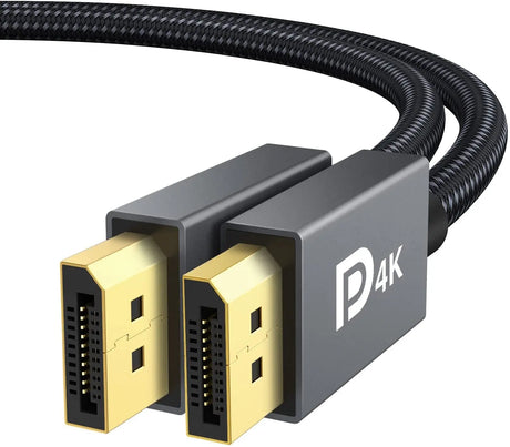 VESA Certified Displayport Cable, 6.6Ft DP Cable 1.2,[4K@60Hz, 2K@165Hz, 2K@144Hz], Gold-Plated Braided High Speed Display Port Cable 144Hz, for Gaming Monitor, Graphics Card, TV, PC, Laptop