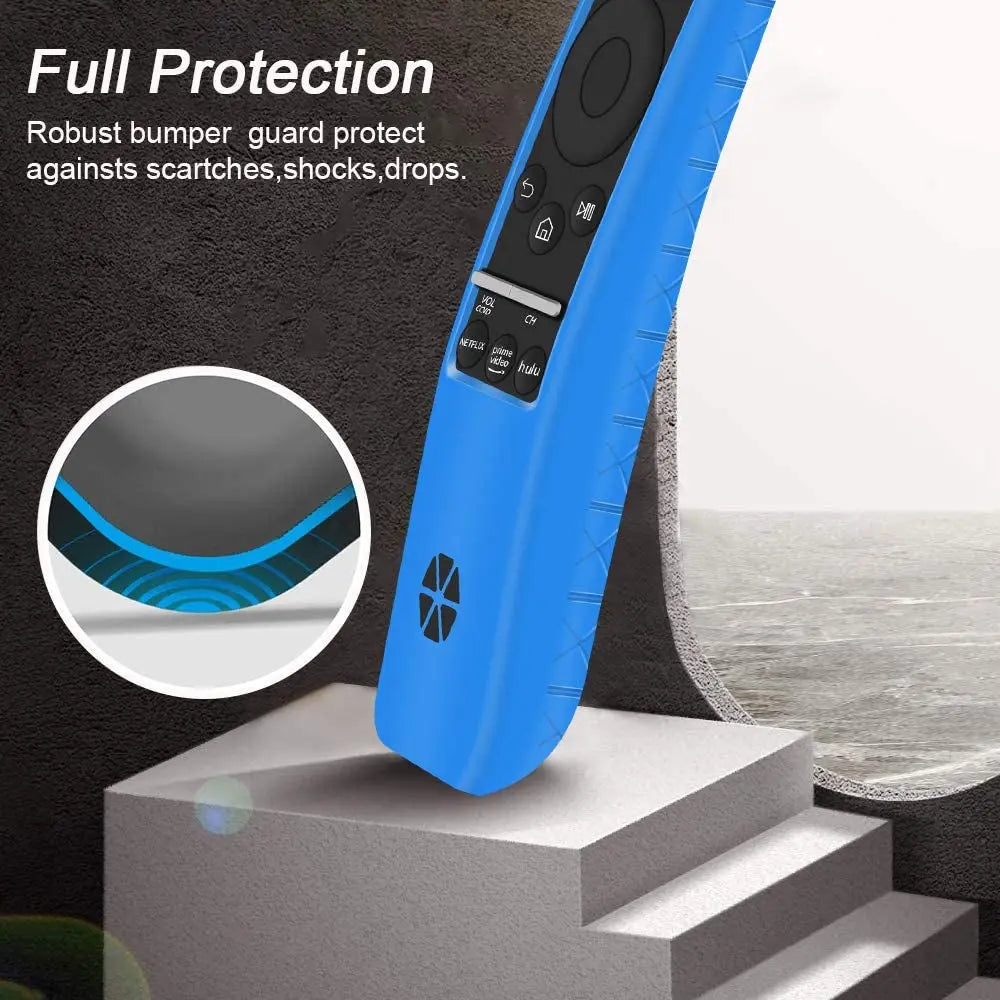 Protective Case for Samsung Smart TV Remote Controller BN59 Series,[Thicken Layer] Silicone Remote Case Holder for Samsung Crystal 4K UHD HDR Remote, Shockproof Samsung Curved Remote Back Covers-Blue