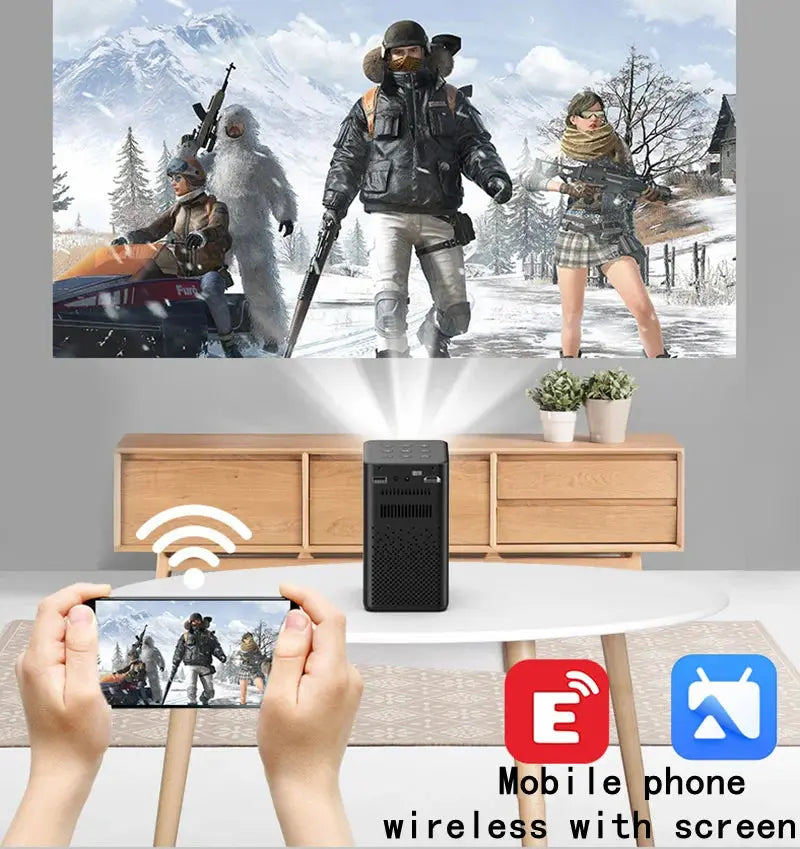 Android Smart Projector WIFI 5G LED DLP 1080P HD 4K Bluetooth 3D Projector on the Same Screen for Mobile and Tablet