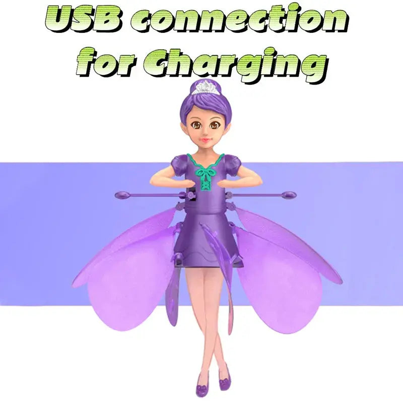 2023 New Induction Flying Fairy Helicopter Suspended Flying Toys Air Gestures Colorful Lights Children'S Educational Toys