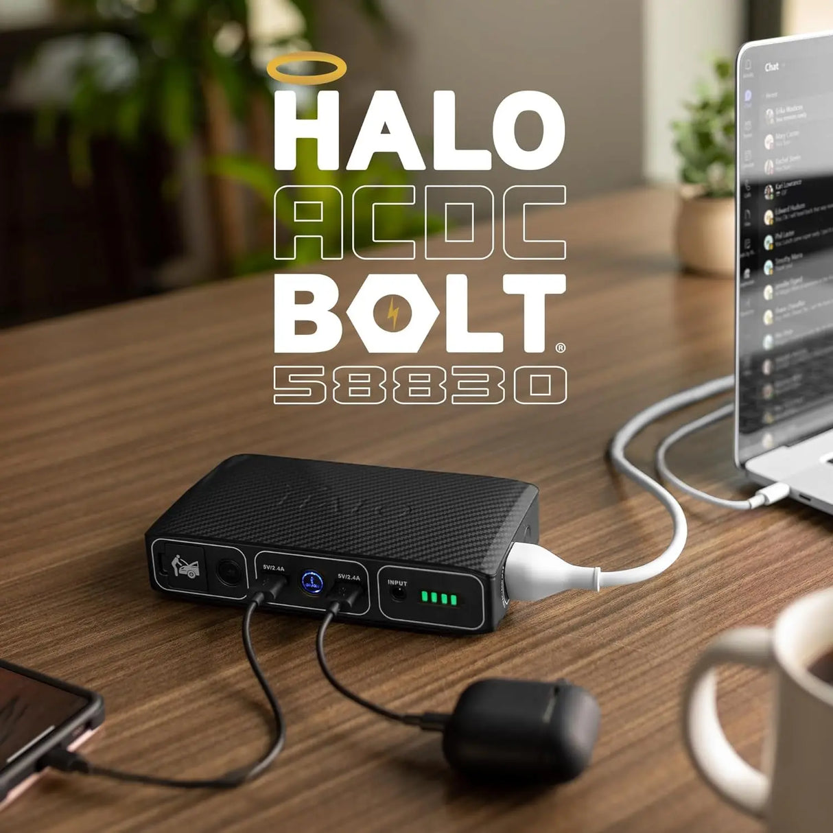 Bolt 58830 Mwh Portable Phone Laptop Charger Car Jump Starter with AC Outlet and Car Charger,Usb - Grey