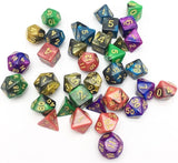 5 X 7-Die Double-Colors Polyhedral Dice Sets with Pouches for D&D DND RPG MTG Dungeon and Dragons Table Board Roll Playing Games D4 D6 D8 D10 D% D12 D20