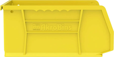 30235 Akrobins Plastic Hanging Stackable Storage Organizer Bin, 11-Inch X 11-Inch X 5-Inch, Yellow, 6-Pack