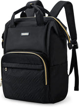 Laptop Backpack Purse for Women, 15.6 Inch Travel Laptop Backpacks, Black Teacher Backpack for College Work Business Trip (Black)