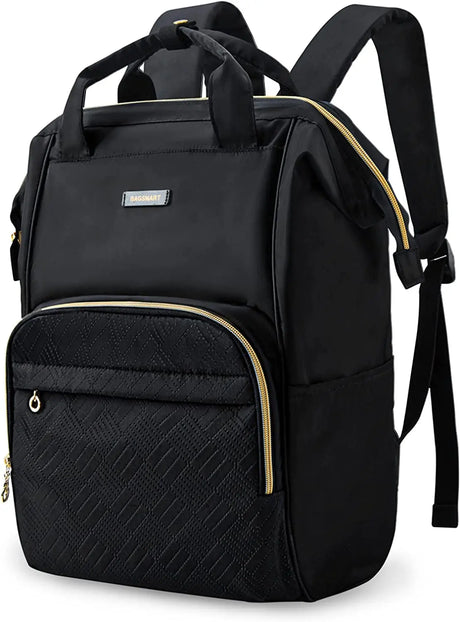 Laptop Backpack Purse for Women, 15.6 Inch Travel Laptop Backpacks, Black Teacher Backpack for College Work Business Trip (Black)