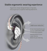 KZ ZSN Earphone in Ears Monitor with 1BA and 1DD, KZ High Fidelity in Ear Headphone Earbuds with 0.75Mm 2 Pin Cable, 1 Dynamic and 1 Balanced Armature Driver KZ Headphone (Black, NO Mic)