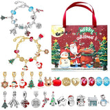 24 Days DIY Advent Calendar Jewelry Gift Box Blue Jewelry Bracelets Set for Girls Kids 2023 Countdown Christmas Advent Calendar