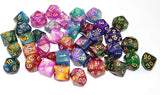 6 X 7 Sets (42 Pcs) Glitter Polyhedral Dice Sets with Pouches for DND RPG MTG Dungeon and Dragons Table Board Roll Playing Games D4 D8 D10 D12 D20 (6 Sets)