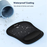 Mouse Pad with Wrist Support, Ergonomic Gaming Mouse Pad Pain Relief, Portable Comfortable Mousepad for Computer, Laptop, Office, Home and Travel, Non-Slip Base, Waterproof Surface, Black