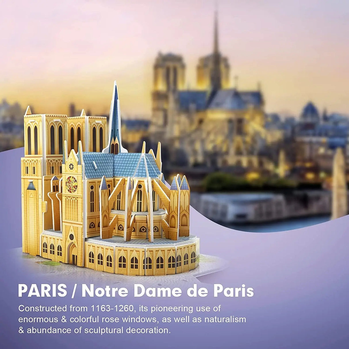 3D Puzzles for Kids Ages 8-10 12-14 Pairs Cityline Arts Crafts for Girls Ages 8-12 Architecture STEM Projects for Kids Ages 8-12, Toys Gifts for 8 Year Old Girls Eiffel Tower, Notre Dame De Paris