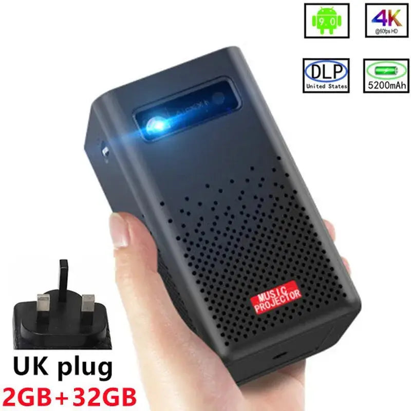 Android Smart Projector WIFI 5G LED DLP 1080P HD 4K Bluetooth 3D Projector on the Same Screen for Mobile and Tablet