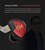 ES4 Wired Earbuds Extra Bass High Fidelity in Ear Monitor Earbuds 1Dd 1Ba Drivers Hybrid Technology IEM Earphones Wired  Headphones for Gaming Video Music (Black with Mic)