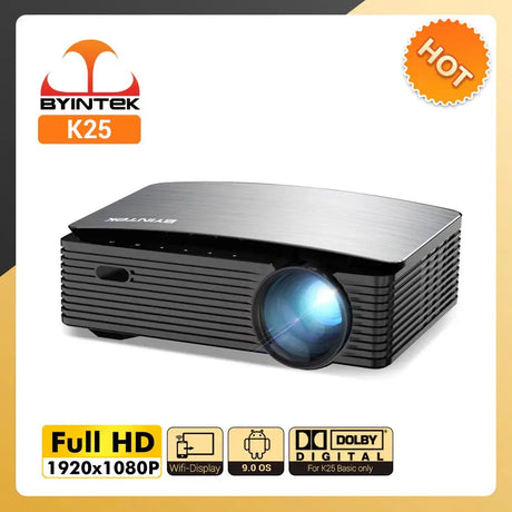 K25 Full HD 4K 1920X1080P LCD Smart Android 9.0 Wifi LED Video Home Theater Cinema 1080P Projector for Smartphone