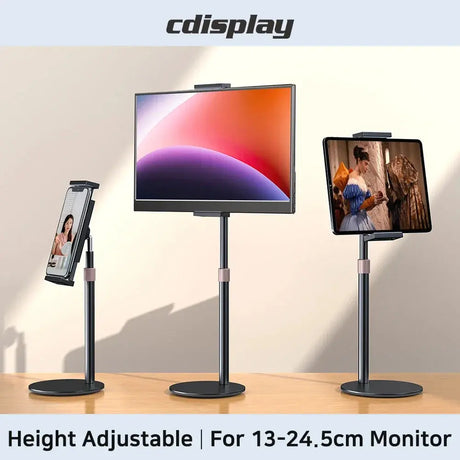 Portable Monitor Stand Adjustable Height Desktop Monitor Bracket for 4.7-17.3 Inch Phone Tablet Monitor Support Holder