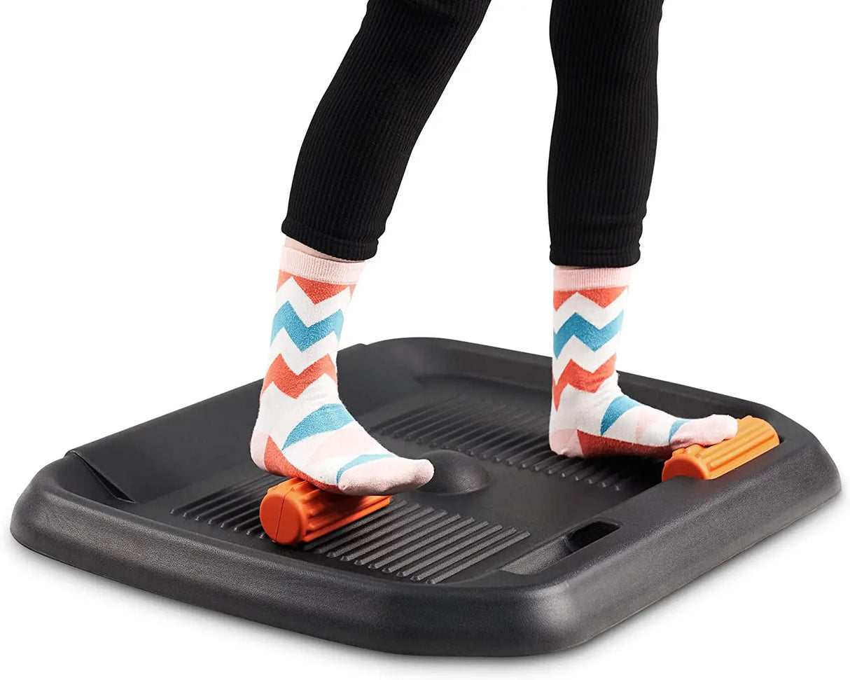 anti Fatigue Mat for Standing Desk with Ergonomic Design, Comfort Standing Desk Mat, Ergonomic Stand up Mat with 2 Massage Bar, Floor Mat for Workplace, Office, Home, Black