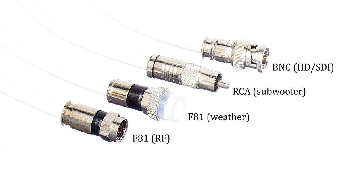 3 Feet, White - RG6 Coax Cable for TV - 3 FT Coaxial Cable for TV - Flexible Coaxial Cable - Short Coaxial Cable 3 Feet - CL2 Coaxial TV Cable - Dual-Shielded Coax - 3 Foot (0.9 Meters), White