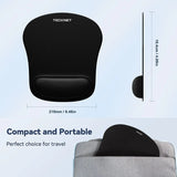 Mouse Pad with Wrist Support, Ergonomic Gaming Mouse Pad Pain Relief, Portable Comfortable Mousepad for Computer, Laptop, Office, Home and Travel, Non-Slip Base, Waterproof Surface, Black