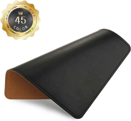 PU Leather Mouse Pad with Stitched Edge Micro-Fiber Base with Non-Slip, Waterproof, Mouse Pad for Computers, Laptop, Office & Home,1 Pack, 8Inch11Inch (Caramel Black)