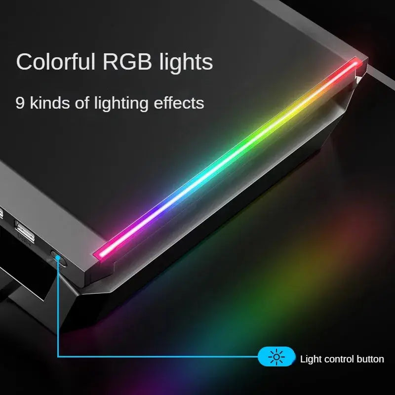 RGB Gaming Computer Monitor Stand, Riser with 4 USB, Foldable Monitor Riser, Storage Drawer and Phone Holder for PC and Laptop