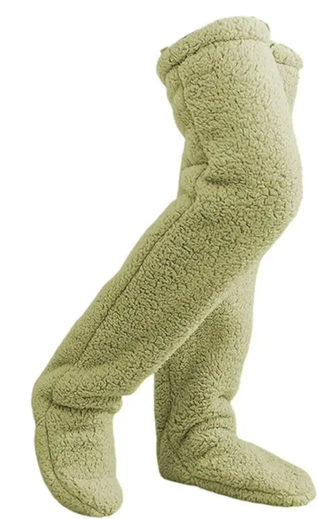 2 in 1 Fluffy Footmuff Women Long Kneelet Socks Warm Plush Socks for Adult Knee Warmers Winter Leg Warmer Sleep Socks Gifts