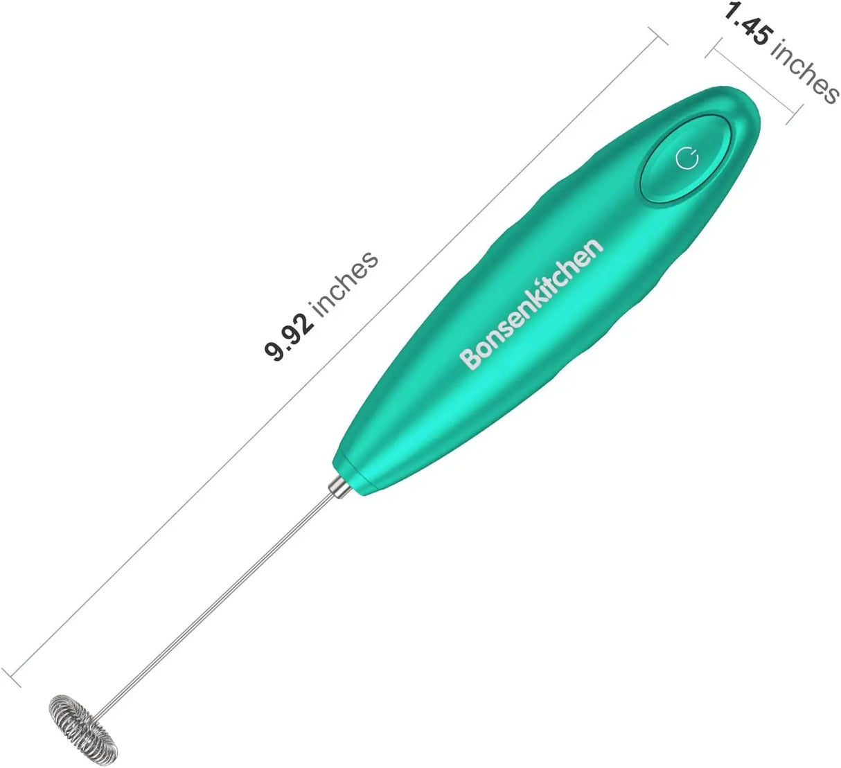 Handheld Milk Frother, Electric Hand Foamer Blender for Drink Mixer, Perfect for Bulletproof Coffee, Matcha, Hot Chocolate, Mini Battery Operated Milk Whisk Frother-Seafoam