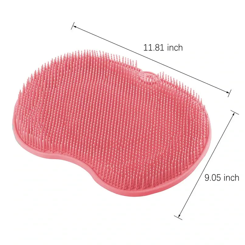 2 PCS Exfoliating Shower Massage Scraper Back Massage Brush Silicone Foot Scrubber Suction Cup Non-Slip Bath Mat Body Cleansing
