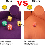 4 Pieces Dice Tray Set Foldable Dice Trays Hexagon Dice Rolling Tray PU Leather Dice Holder for Dice Games like RPG, DND and Other Table Games (Red, Black, Blue and Violet)