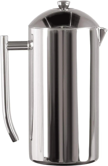 Double-Walled Stainless-Steel French Press Coffee Maker, Polished, 17 Ounces