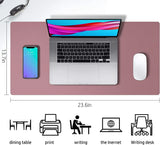 Leather Desk Pad Protector,Mouse Pad,Office Desk Mat,Non-Slip PU Leather Desk Blotter,Laptop Desk Pad,Waterproof Desk Writing Pad for Office and Home (Dark Pink, 23.6" X 13.7")