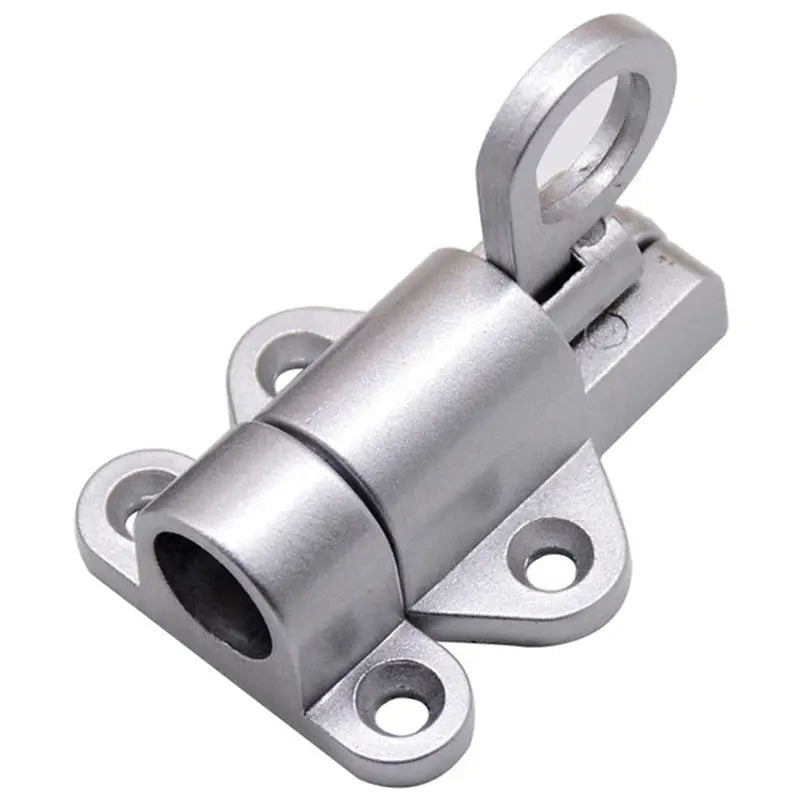 1 Pcs Aluminum Alloy White/Gray Window Gate Security Pull Ring Spring Bounce Door Bolt Automatic Latch Lock Black Grey Window