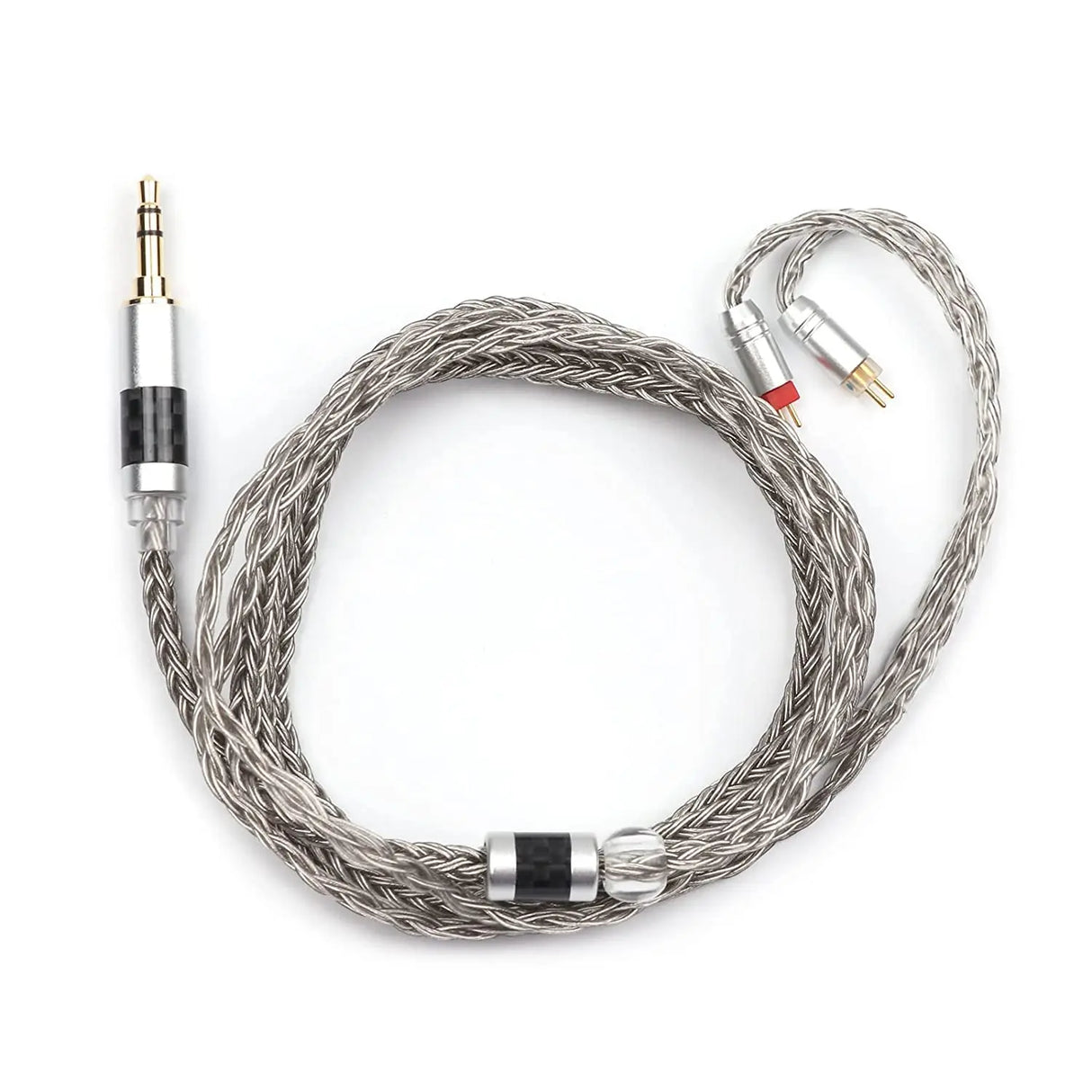 Zonie 16 Core Silver Plated IEM Cable, SPC Earphone Cable, for BL03 TRN V90 V80 AS10 ZS10 ZS6 ES4 ZST ZSR Iems (2Pin-0.78Mm, 3.5Mm, Grey)