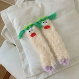 Winter Coral Velvet Socks Funny 3D Cartoon Girls Thickened Warm Socks Home Parent-Child Stockings Floor Sleeping Socks for Kids