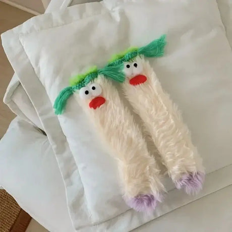 Winter Coral Velvet Socks Funny 3D Cartoon Girls Thickened Warm Socks Home Parent-Child Stockings Floor Sleeping Socks for Kids
