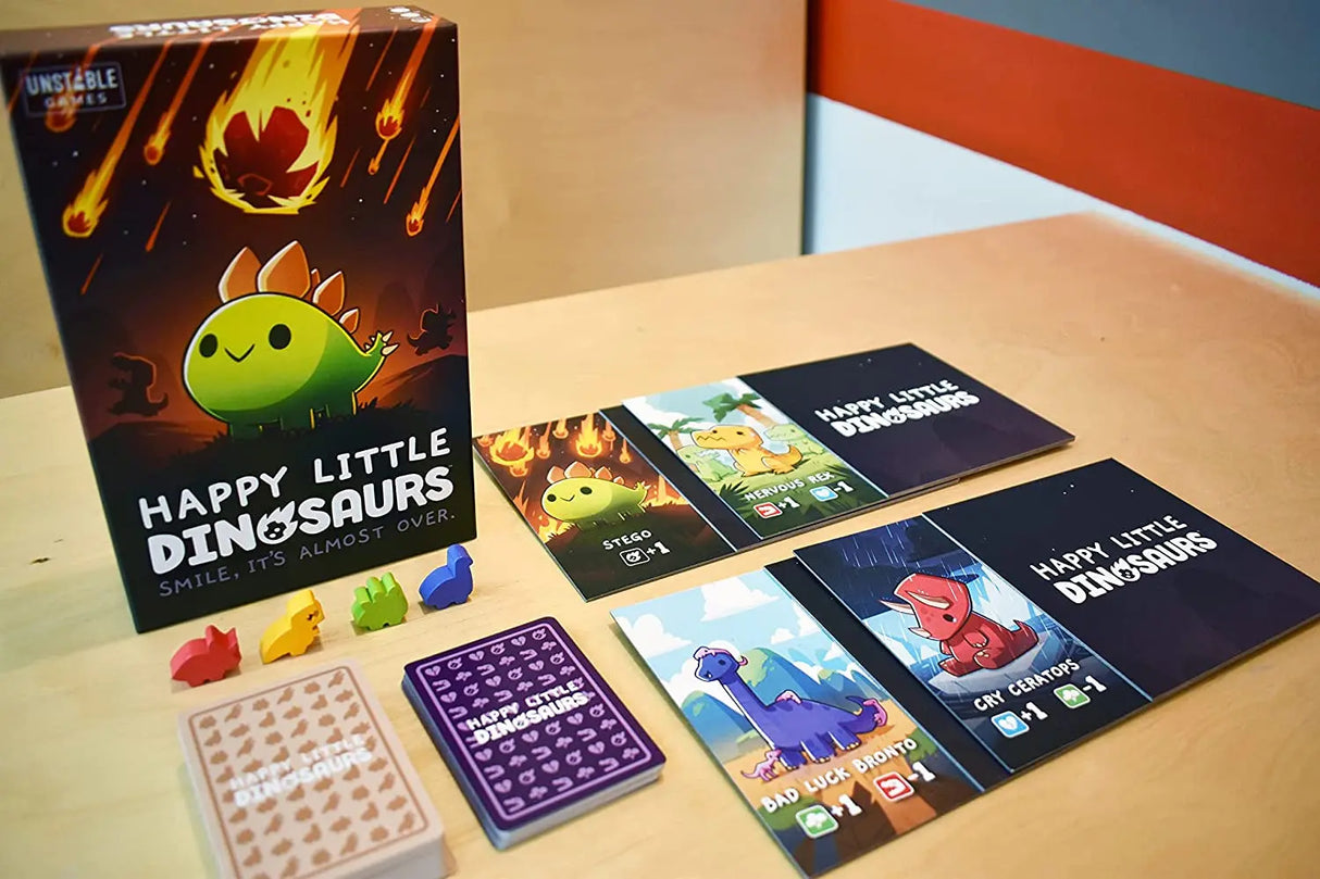 - Happy Little Dinosaurs Card Game - Dodge Disasters & Survive the Apocalypse! - 2-4 Players Ages 8+