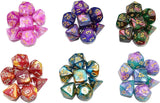 6 X 7 Sets (42 Pcs) Glitter Polyhedral Dice Sets with Pouches for DND RPG MTG Dungeon and Dragons Table Board Roll Playing Games D4 D8 D10 D12 D20 (6 Sets)