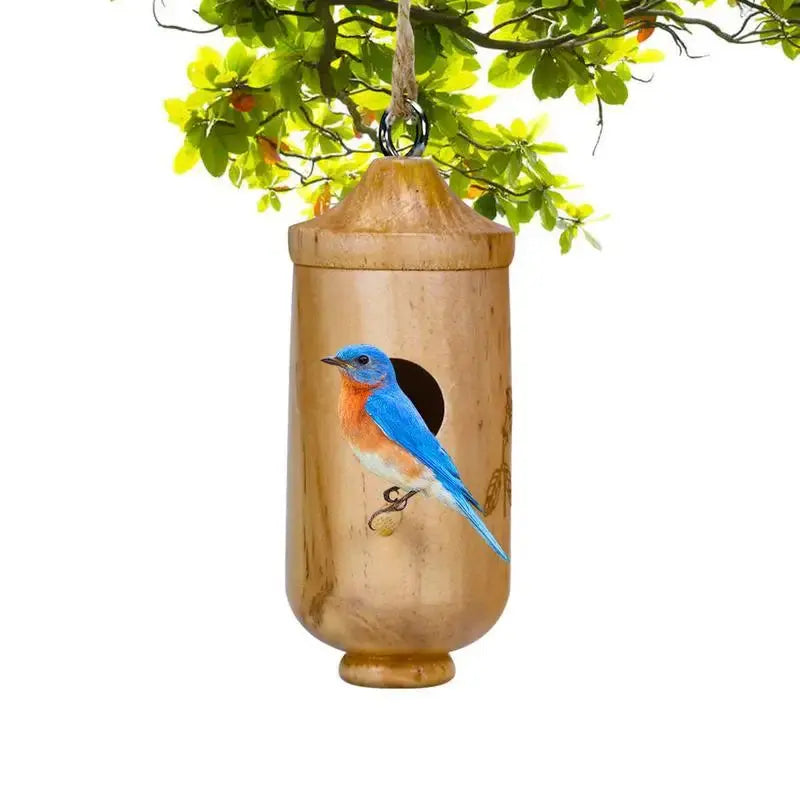 Wooden Hummingbird House Wild Bird Tree Hanging Feeder for Outdoor Garden Yard Decoration Swallow Sparrow Nesting Supplies