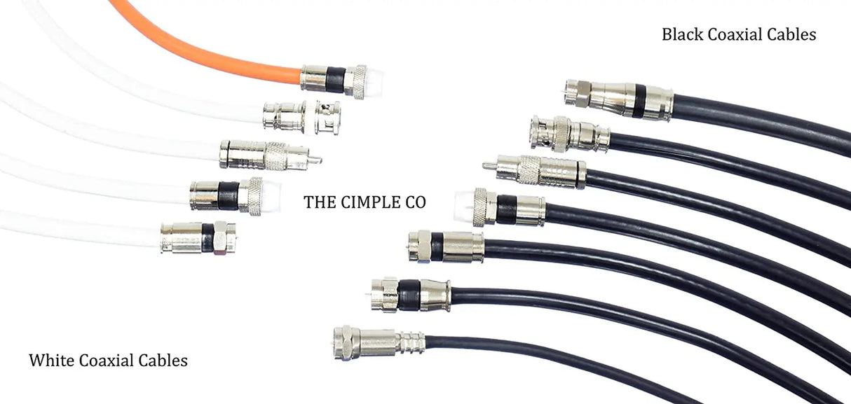 3 Feet, White - RG6 Coax Cable for TV - 3 FT Coaxial Cable for TV - Flexible Coaxial Cable - Short Coaxial Cable 3 Feet - CL2 Coaxial TV Cable - Dual-Shielded Coax - 3 Foot (0.9 Meters), White