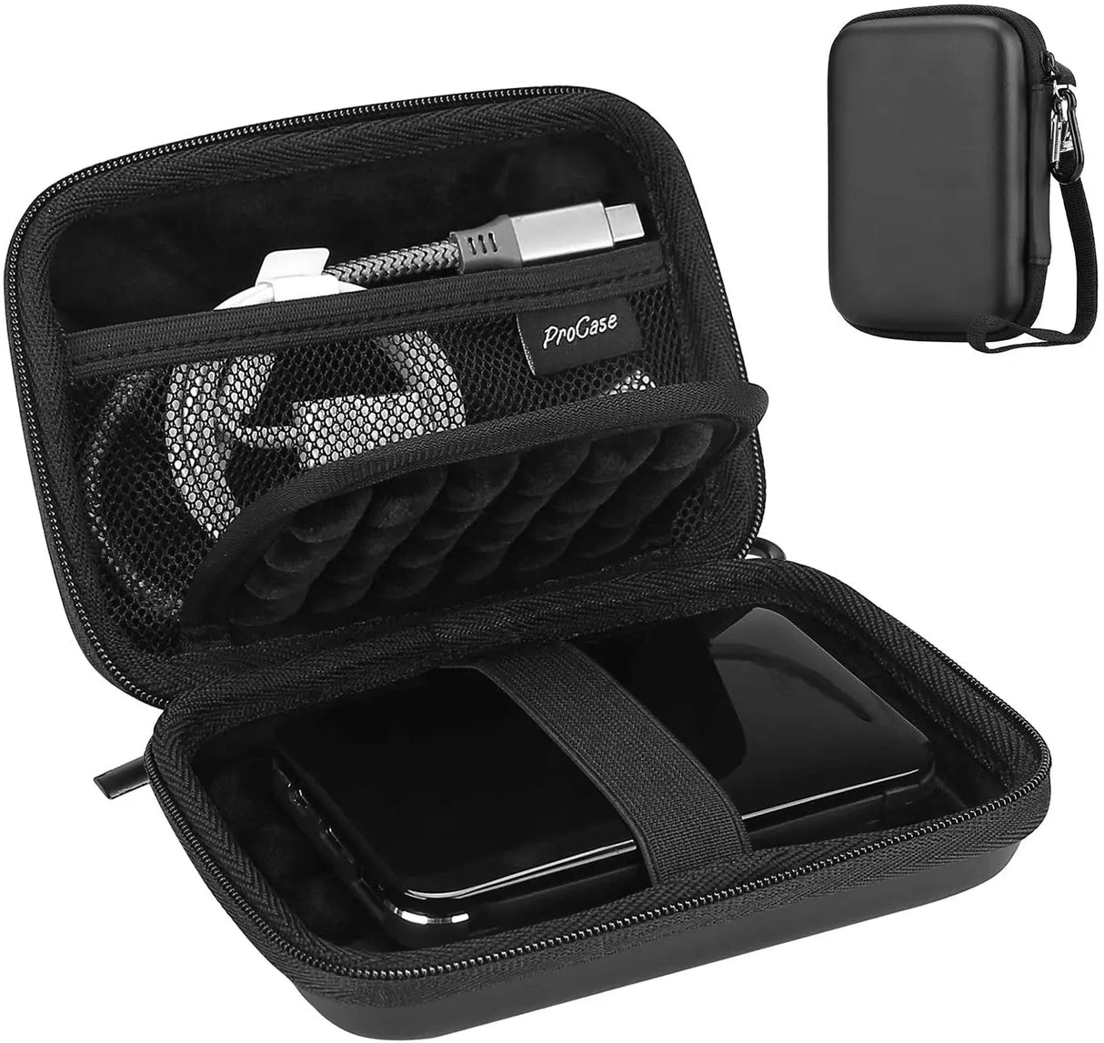 Hard Drive Case for Canvio Basics Western Digital WD Elements My Passport Seagate Portable Backup plus Slim 1TB 2TB 3TB 4TB USB 3.0, 2.5”, Samsung T9 Portable External Hard Drive Case -Black