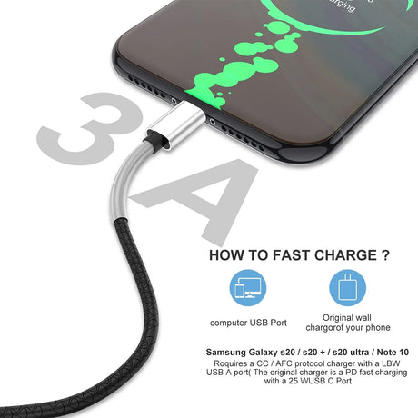 USB C to USB C 60W Cable 3Ft 6Ft 10Ft, Type C Fast Charging Cable for Macbook Pro 2020, Ipad Pro 2020, Ipad Air 4, Galaxy S20, Switch, Pixel, LG and Other USB C Charger…
